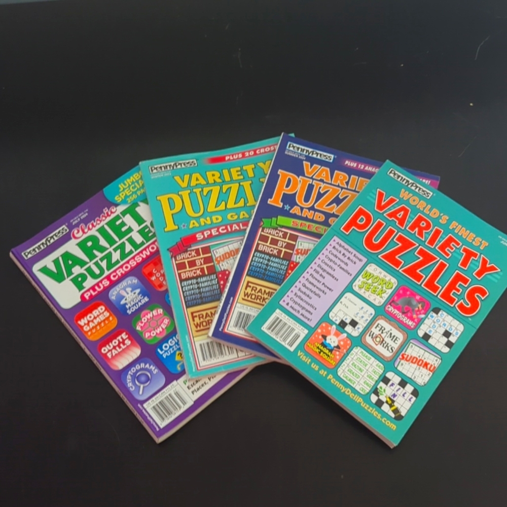 4 PennyPress Variety Puzzle Magazines